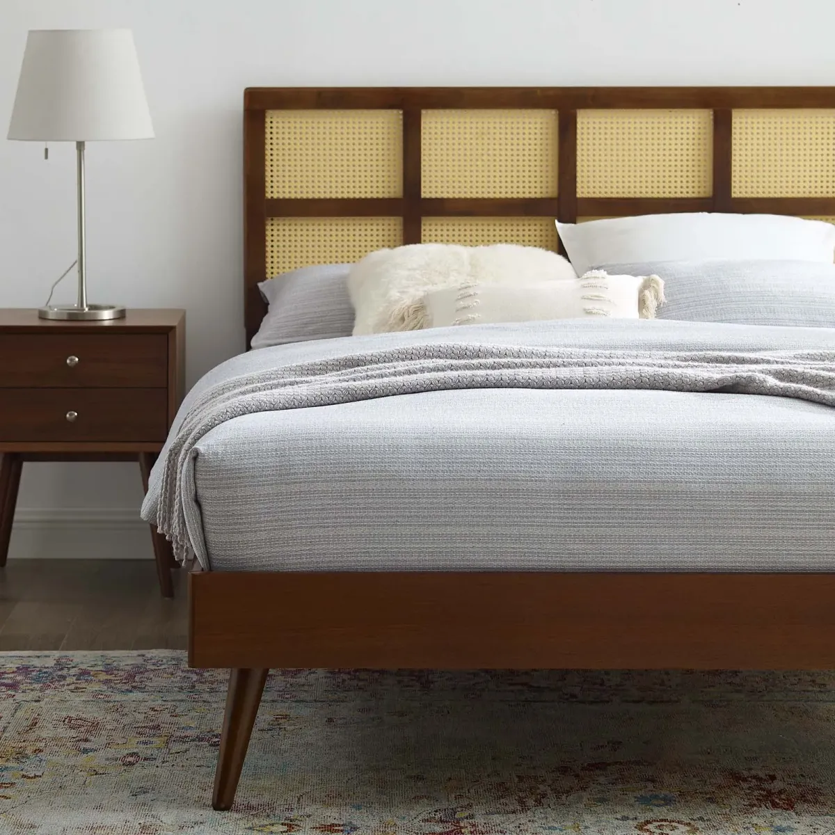 Sidney Cane And Wood Full Platform Bed