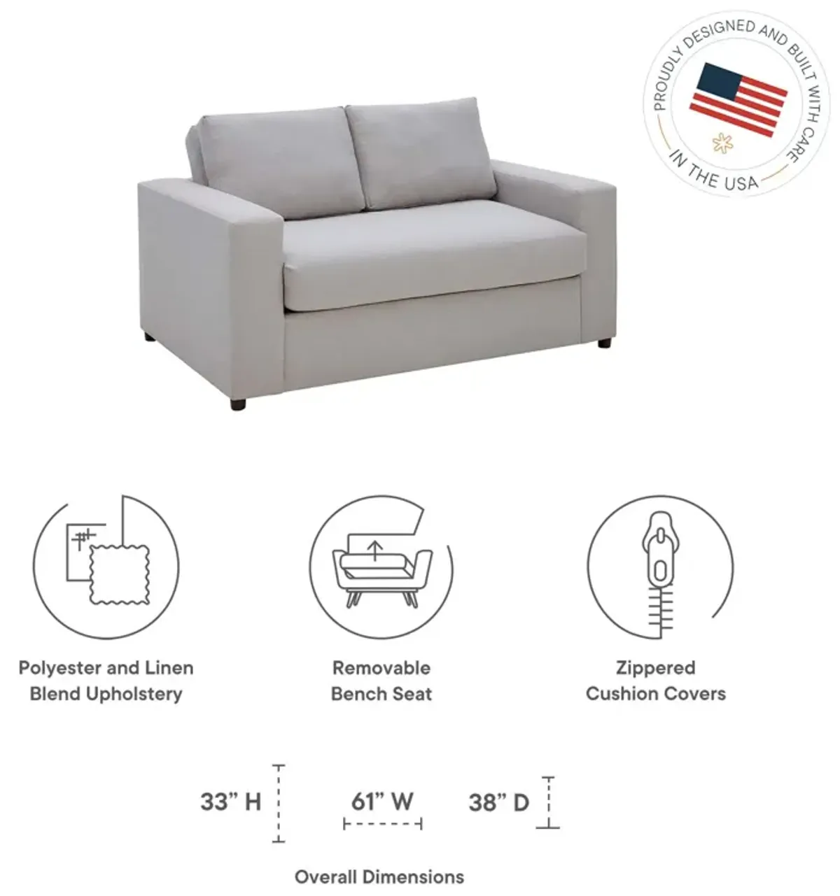 Avendale Linen Blend Loveseat