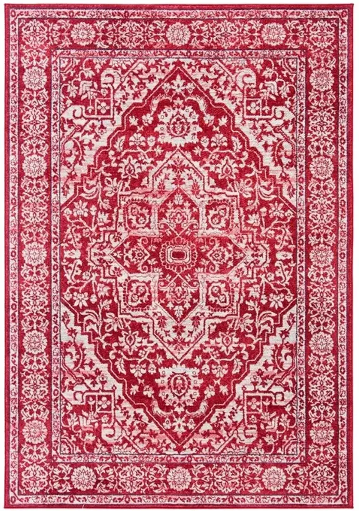 Brentwood 832 Red / Ivory 6' X 9' Medium Rectangle Powerloomed Rug