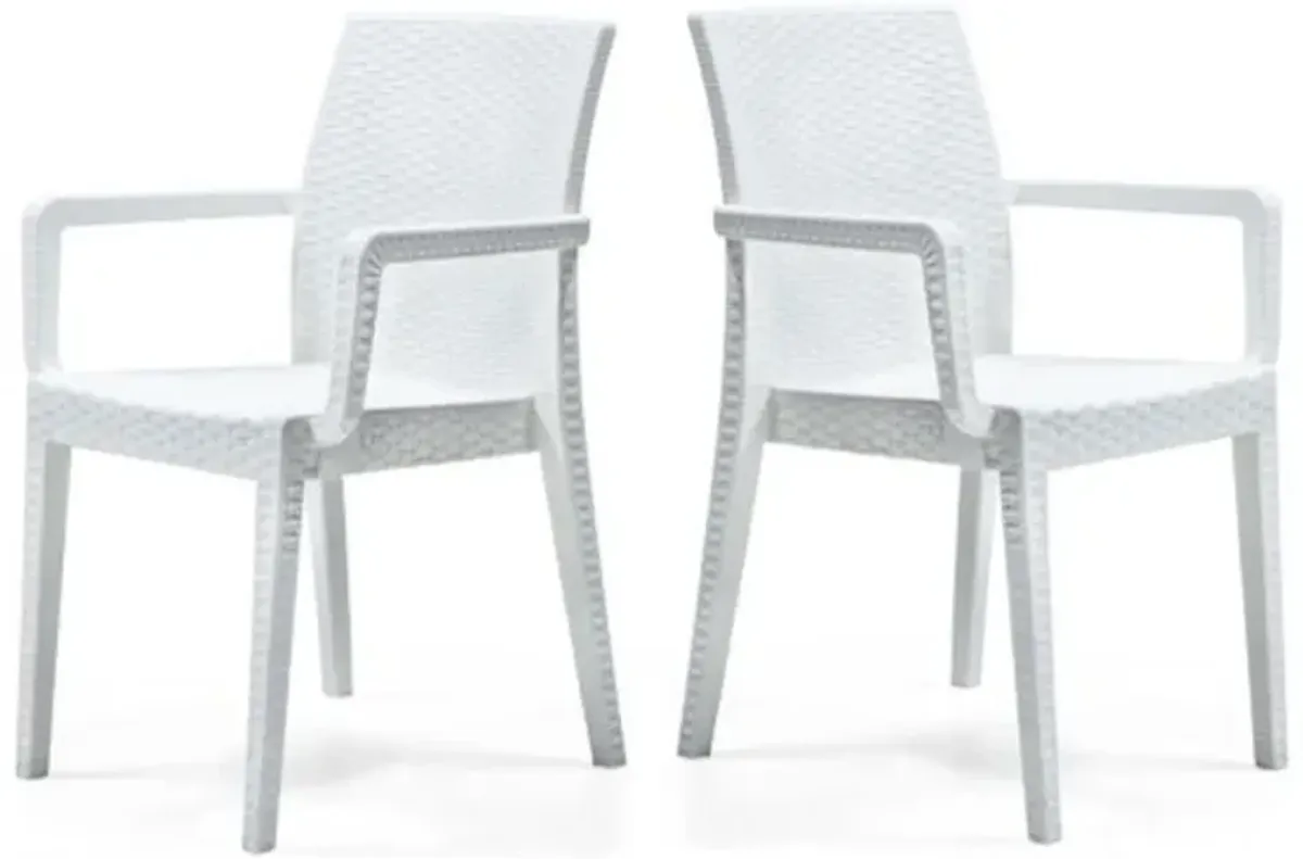 Siena Set of 4 Stackable Armchair-White