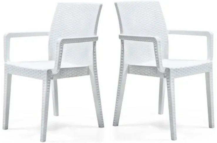 Siena Set of 4 Stackable Armchair-White