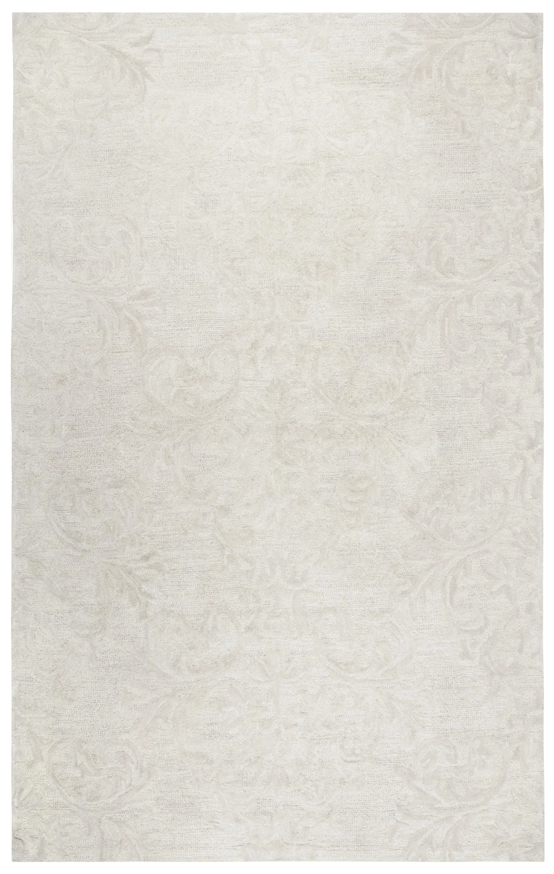 Fifth Avenue Beige Damask Wool 10' x 13' Rectangle Rug