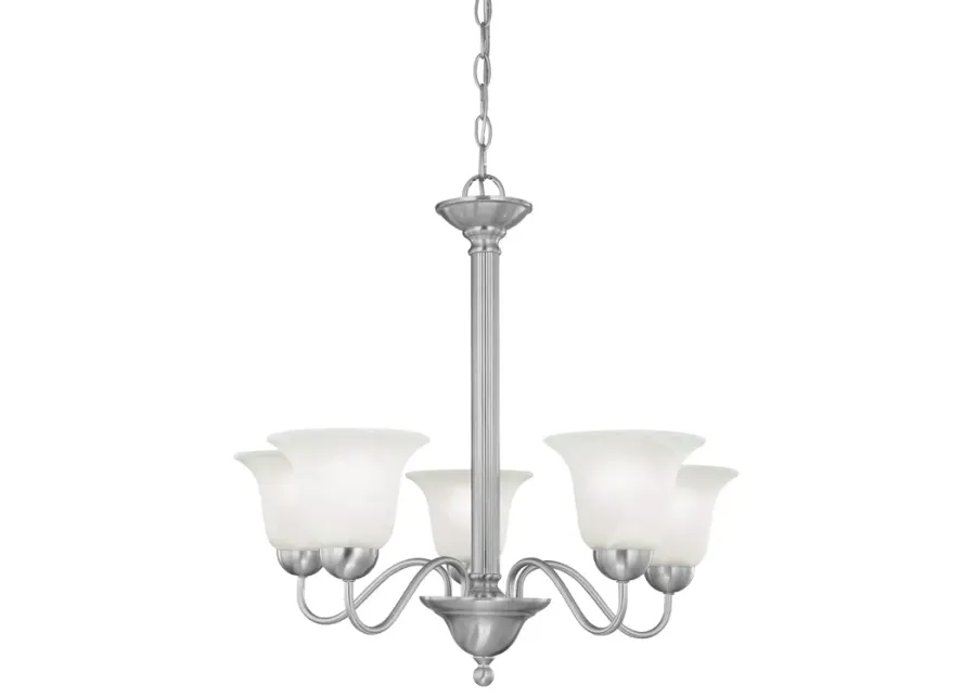 Riva 25" Wide 5-Light Chandelier - Brushed Nickel