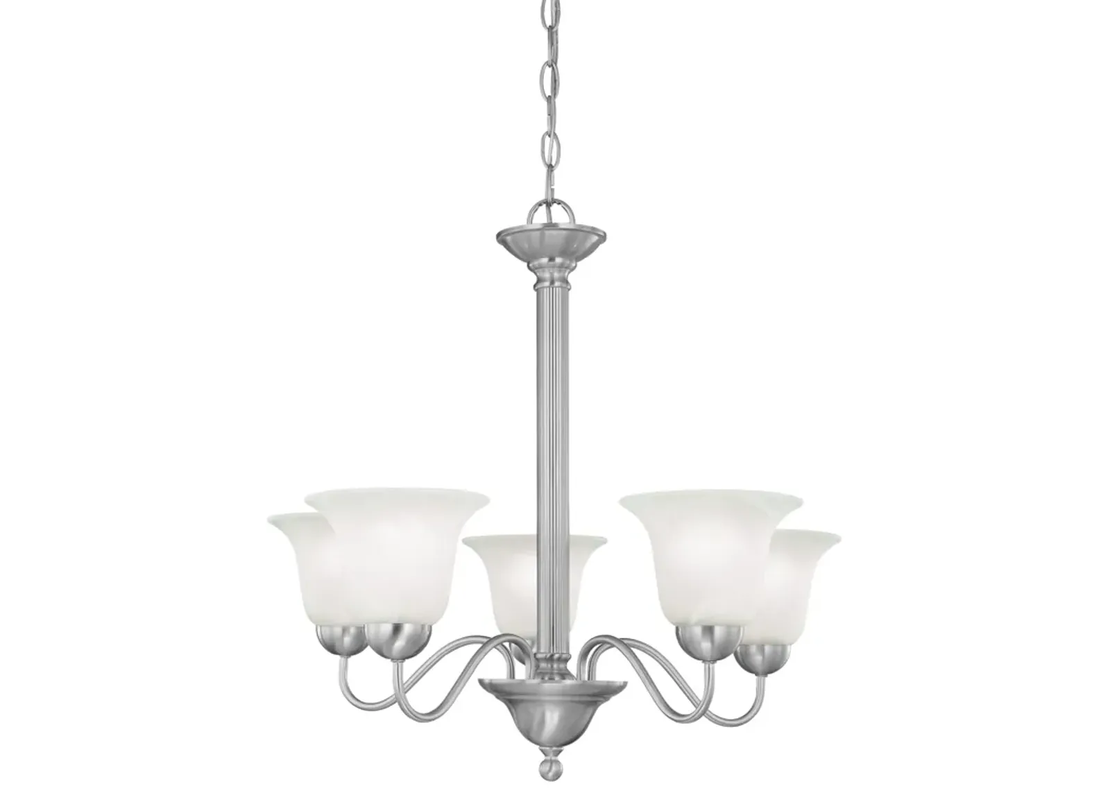 Riva 25" Wide 5-Light Chandelier - Brushed Nickel