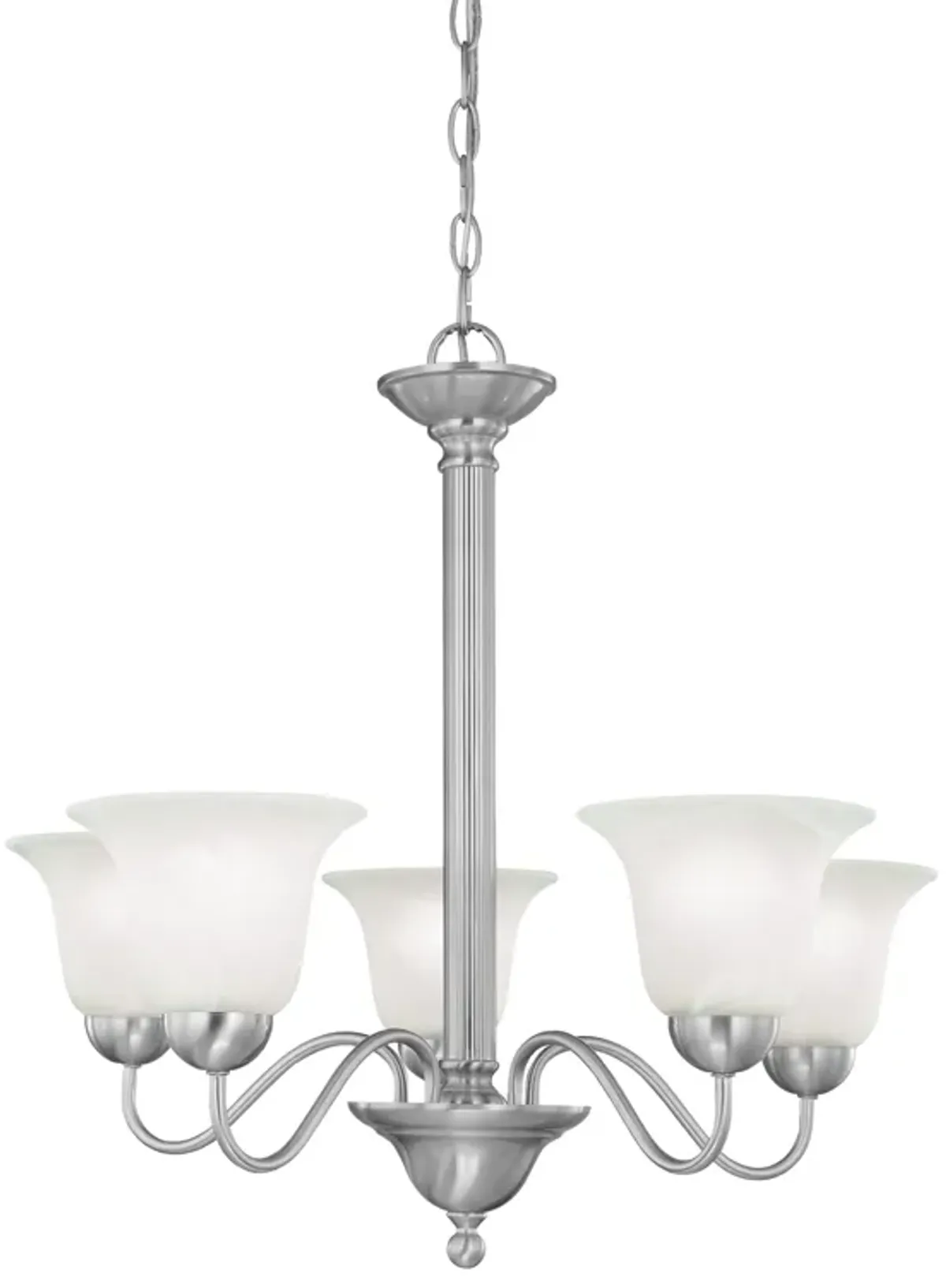 Riva 25" Wide 5-Light Chandelier - Brushed Nickel