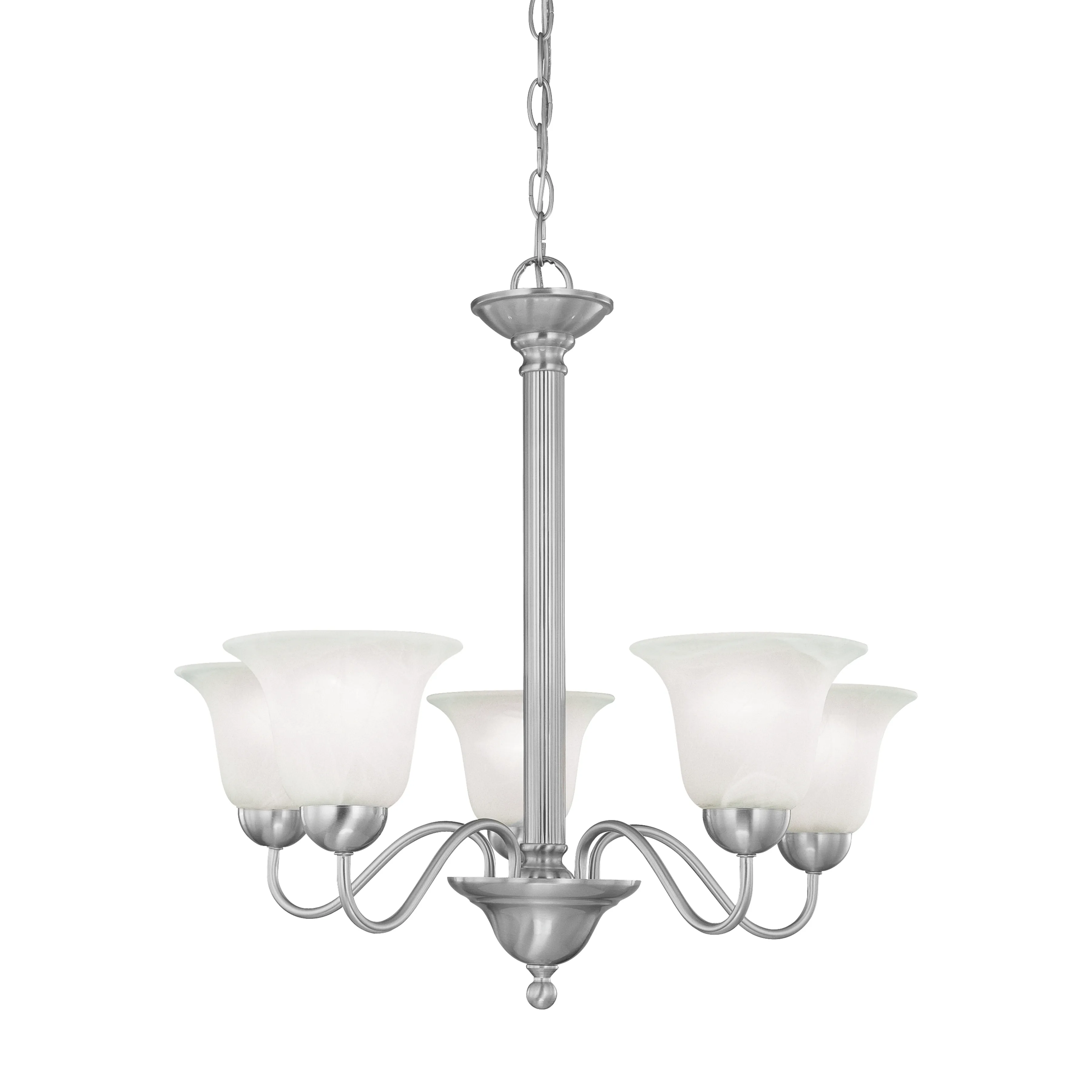 Riva 25" Wide 5-Light Chandelier - Brushed Nickel