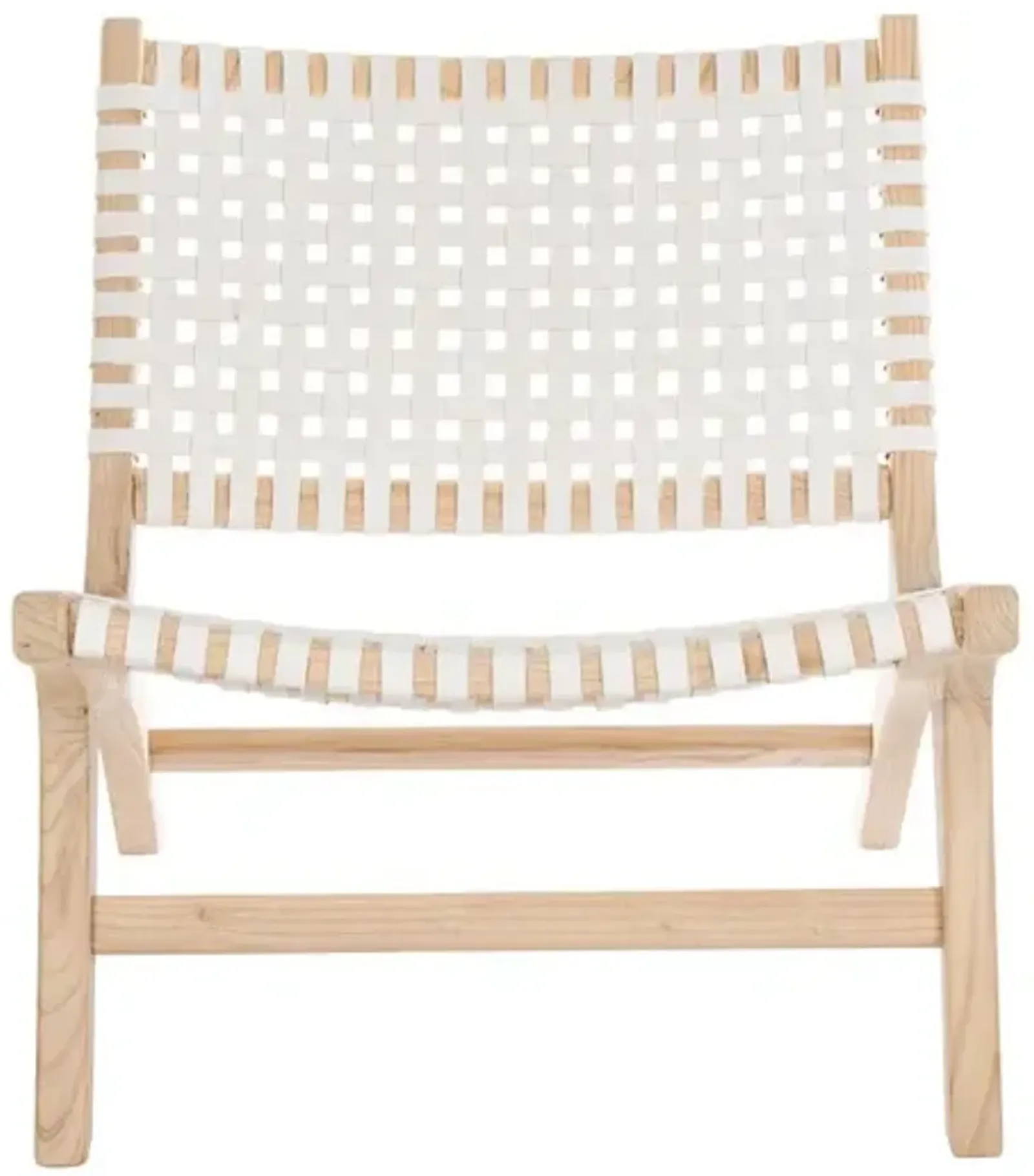 Luna Leather Woven Accent Chair