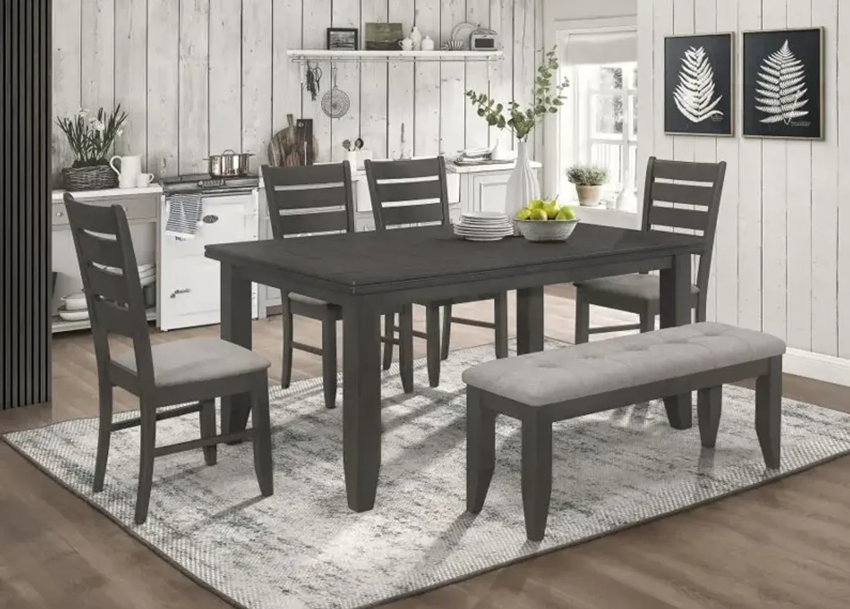 Dalila 6-piece Rectangular Dining Set Grey and Dark Grey