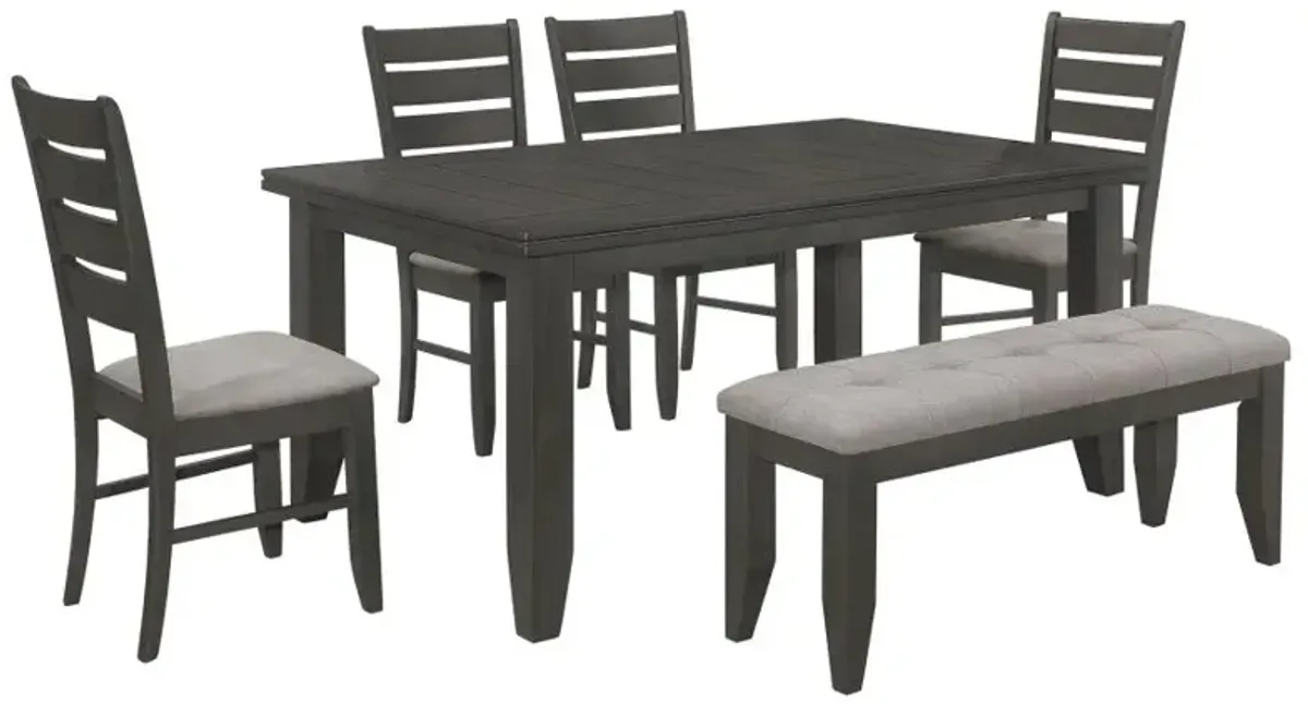 Dalila 6-piece Rectangular Dining Set Grey and Dark Grey