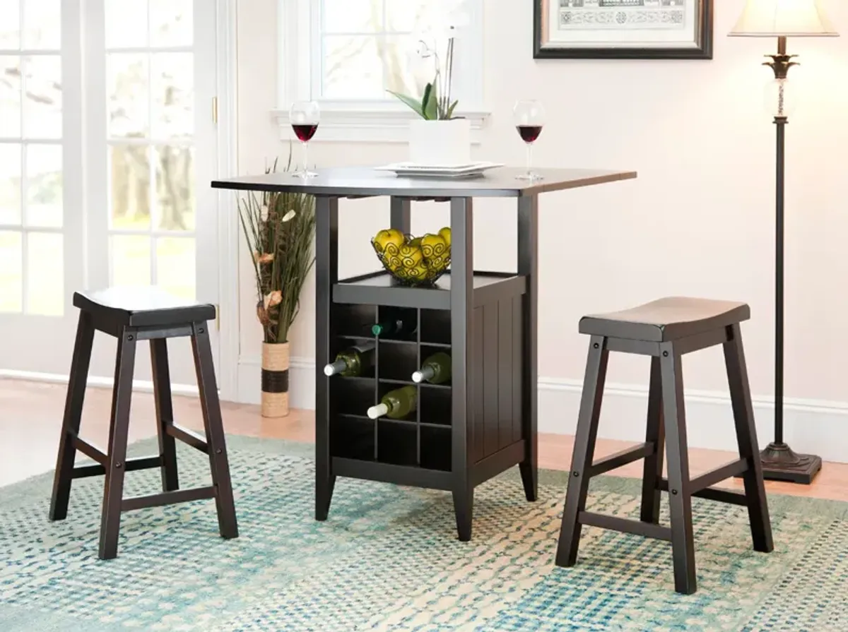  EMERIC 3 PC SET DROP LEAF PUB TABLE