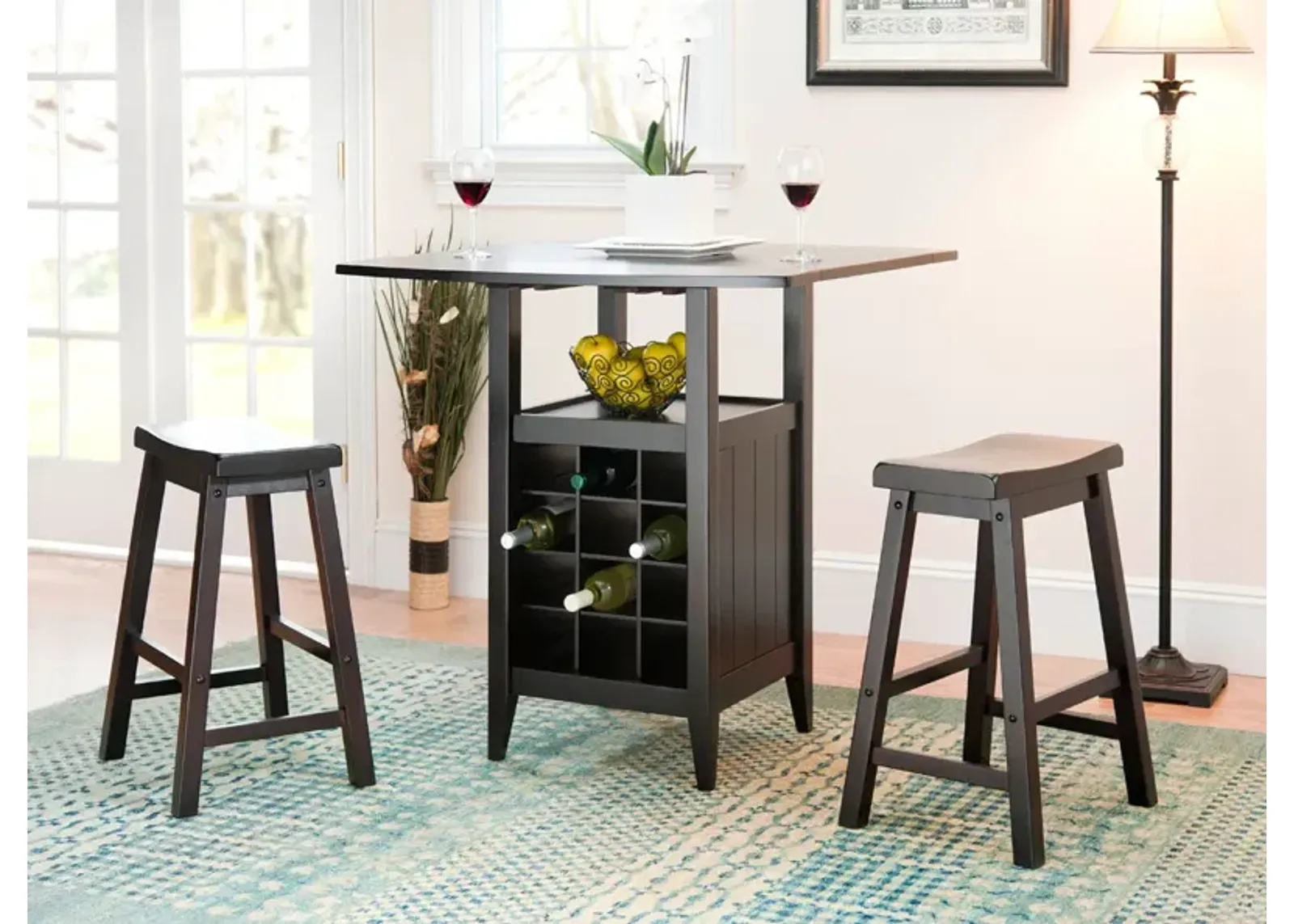  EMERIC 3 PC SET DROP LEAF PUB TABLE