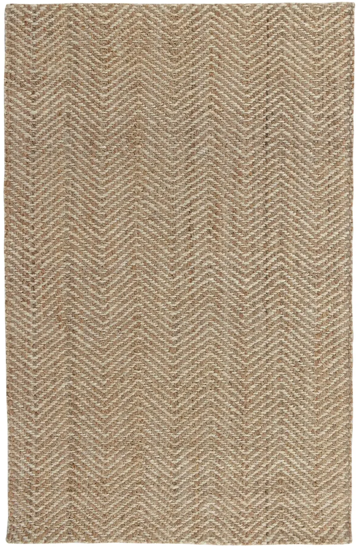 herringbone nat/ivory 5x8