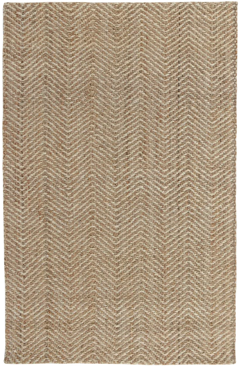 herringbone nat/ivory 5x8