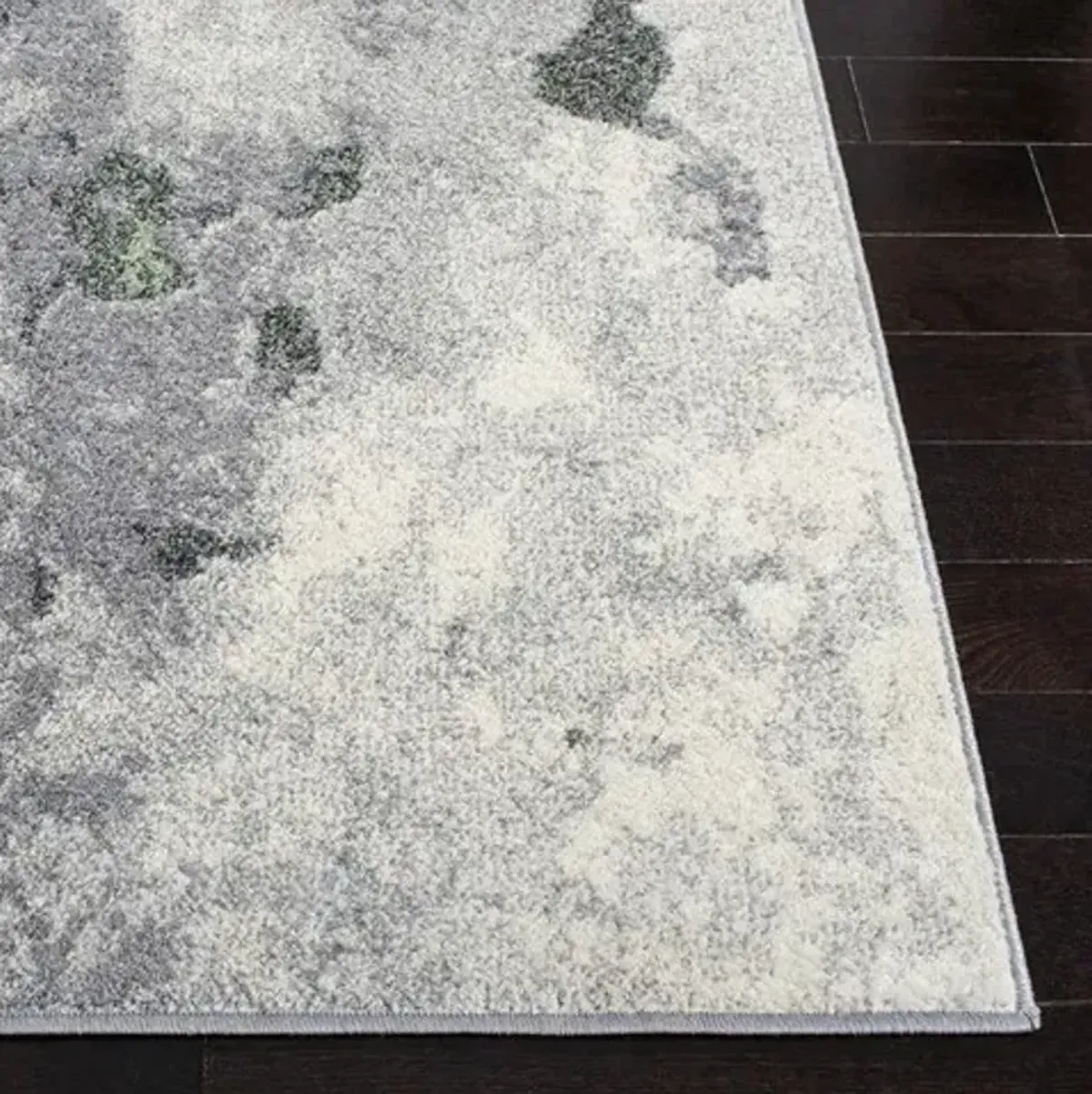 Adirondack Contemporary Green / Grey 4' X 6' Powerloomed Rug