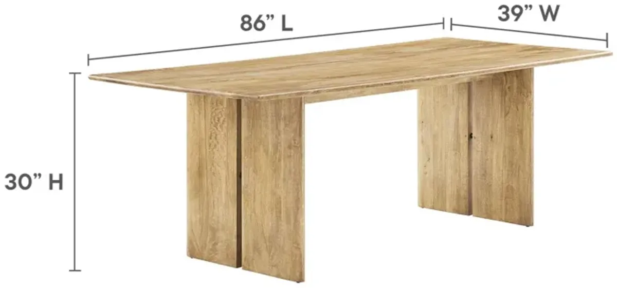 Amistad 86" Wood Dining Table and Bench Set