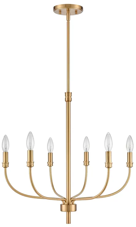 Newland 21" Wide 6-Light Chandelier - Satin Brass