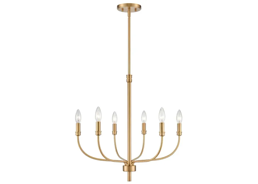 Newland 21" Wide 6-Light Chandelier - Satin Brass