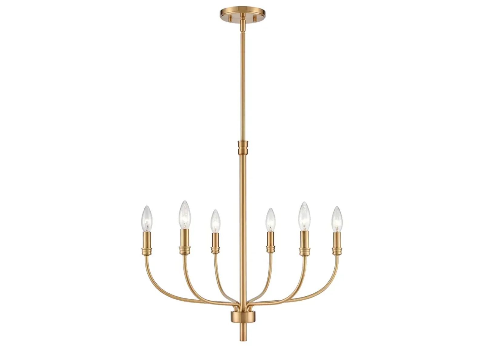 Newland 21" Wide 6-Light Chandelier - Satin Brass