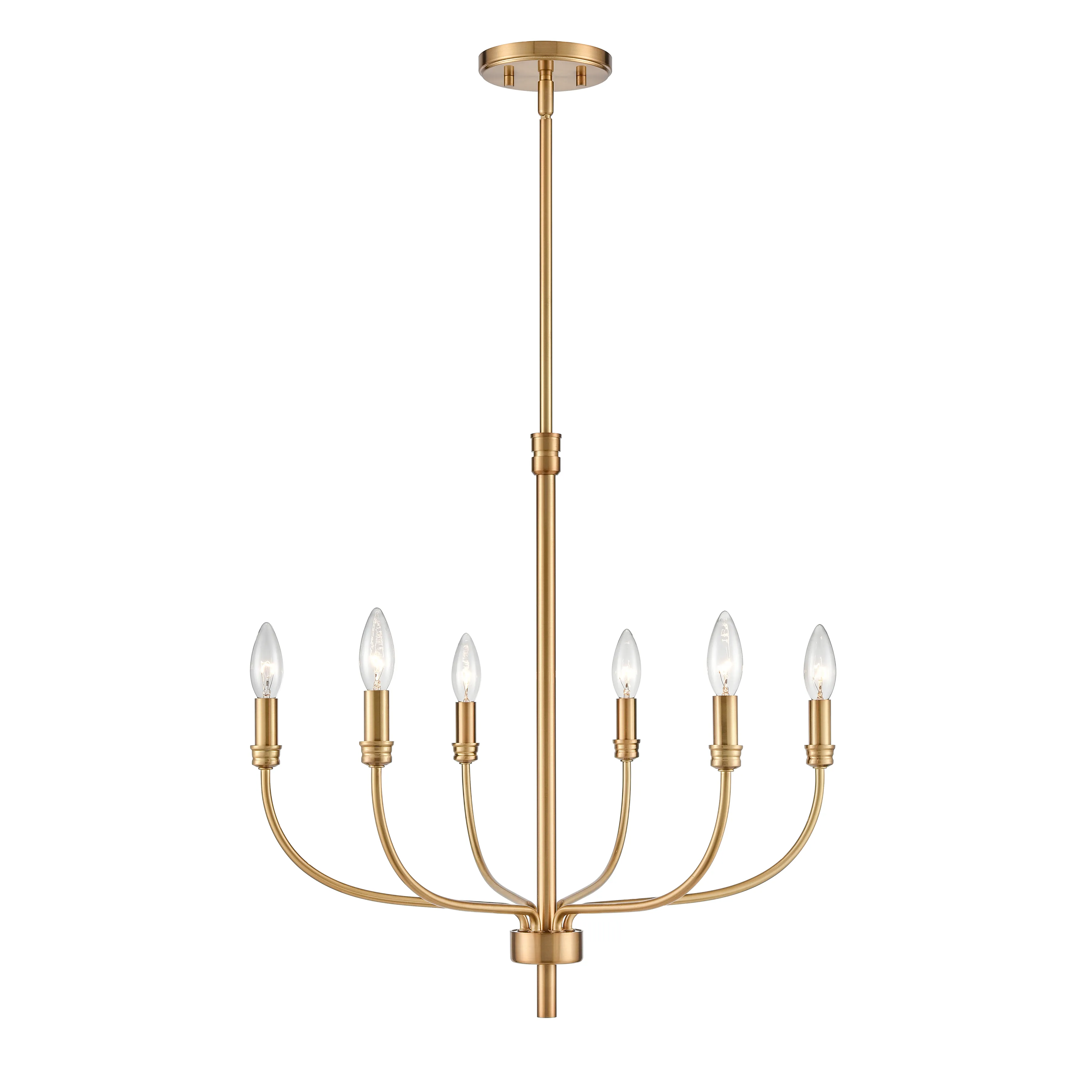 Newland 21" Wide 6-Light Chandelier - Satin Brass