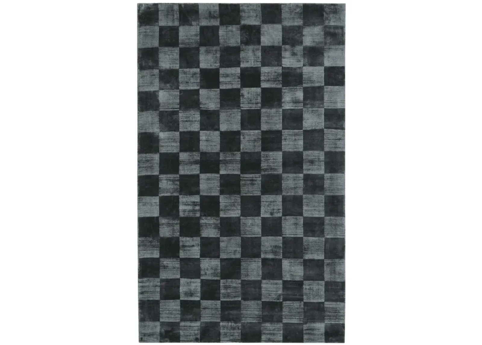 Berlin 9'x12' Indoor Soft Fabric Handwoven Checkered Ink Blue Accent Area Rug