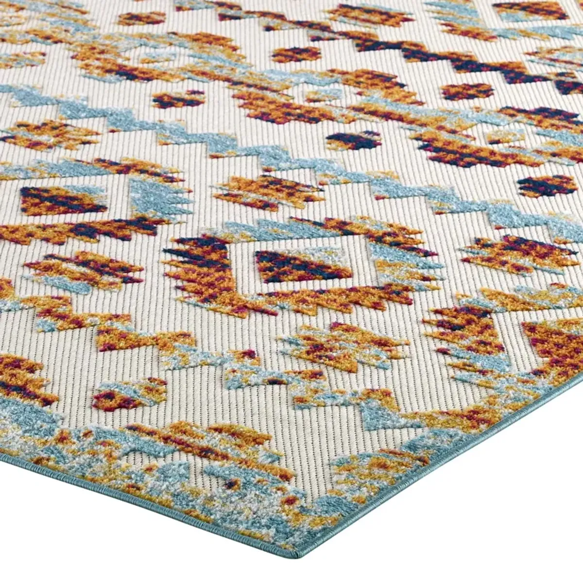 Reflect Takara Abstract Diamond Moroccan Trellis 5x8 Indoor and Outdoor Area Rug