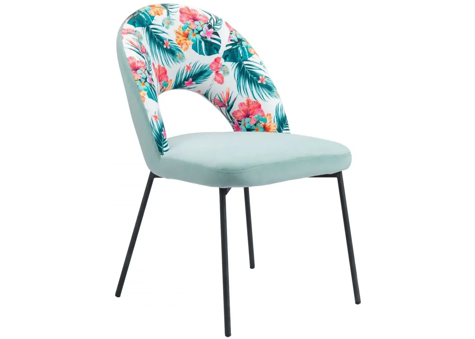 Bethpage Dining Chair (Set of 2) Multicolor Print & Green