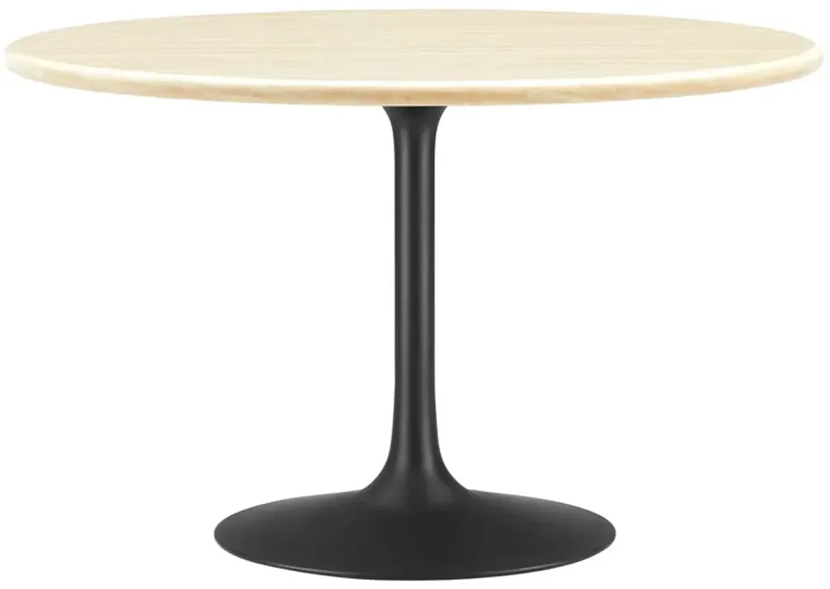 Lippa 48" Round Artificial Travertine  Dining Table