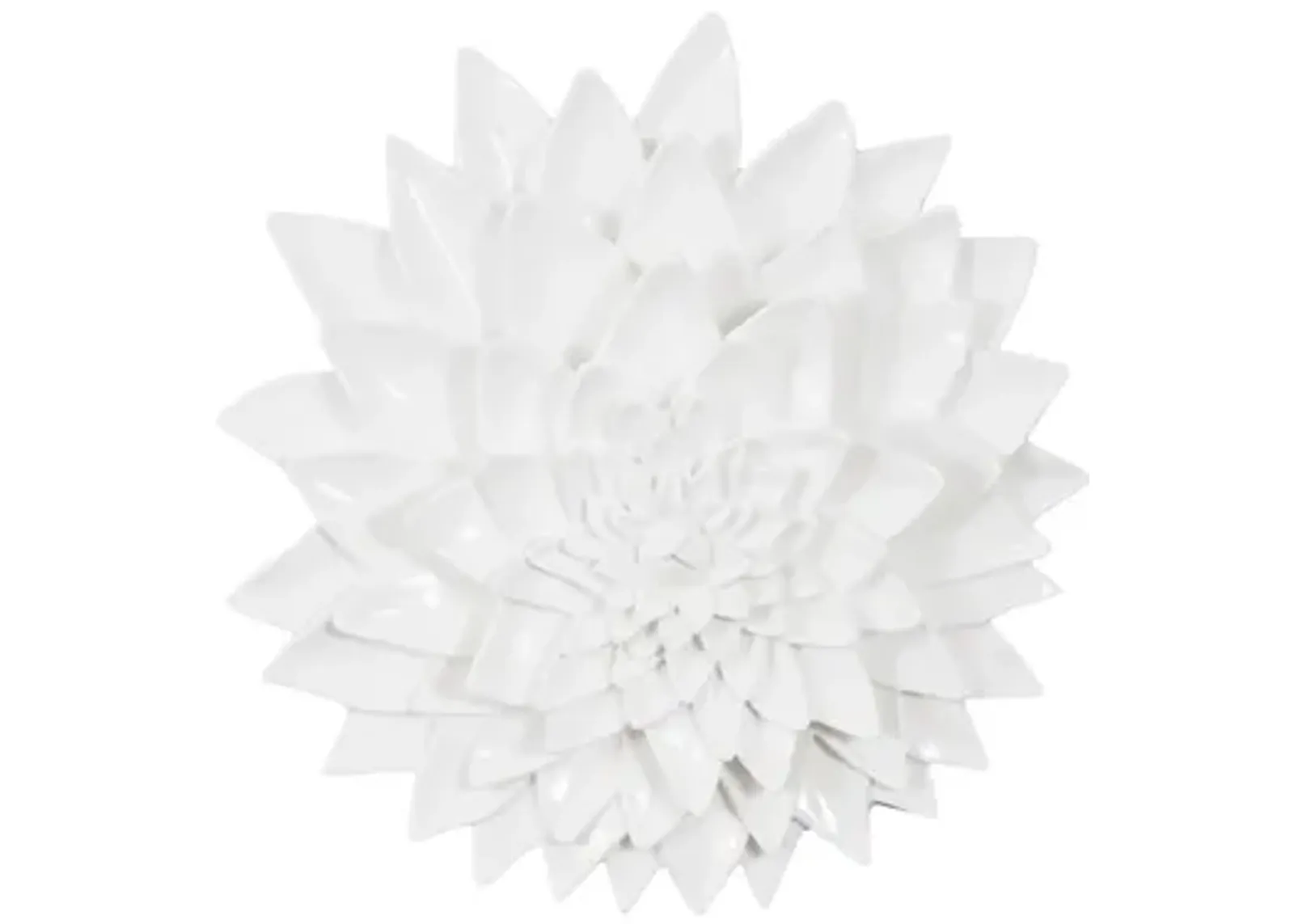 Dahlia Flower Wall Art, Gel Coat White