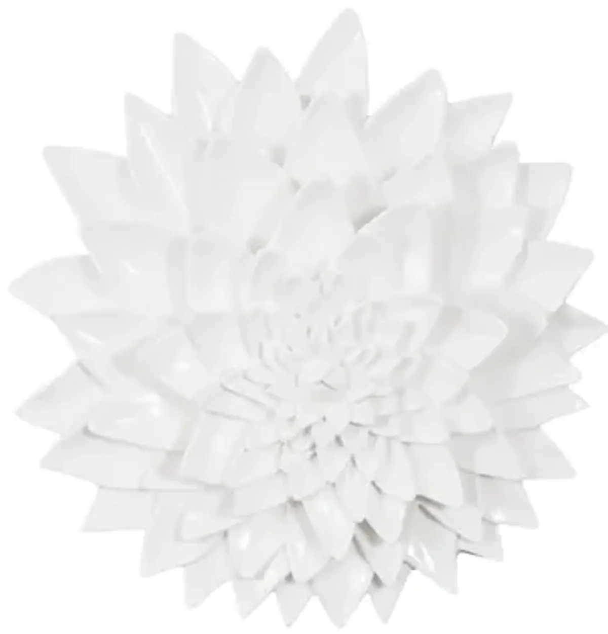 Dahlia Flower Wall Art, Gel Coat White