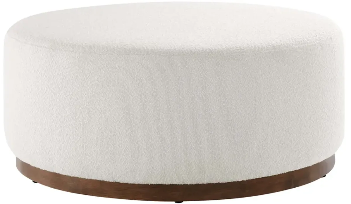 Tilden Large 38" Round Boucle Upholstered Upholstered Ottoman by Modway