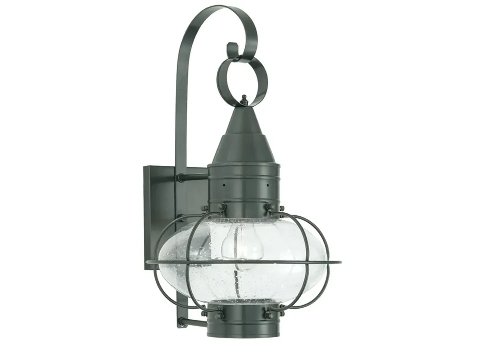 Classic Onion Outdoor Wall Light - Gun Metal with Seeded Glass