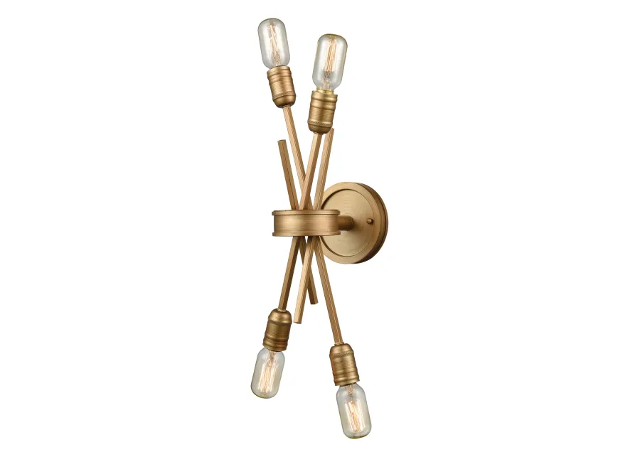 Xenia 5" High 4-Light Sconce - Matte Gold