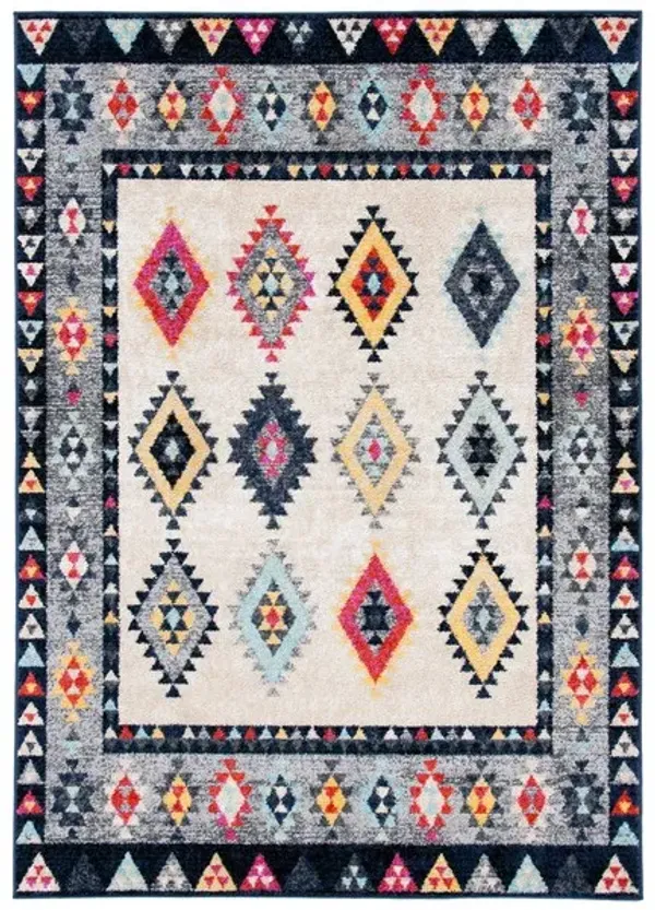 ADIRONDACK Contemporary Ivory / Grey 2'-6" X 8' Powerloomed Rug