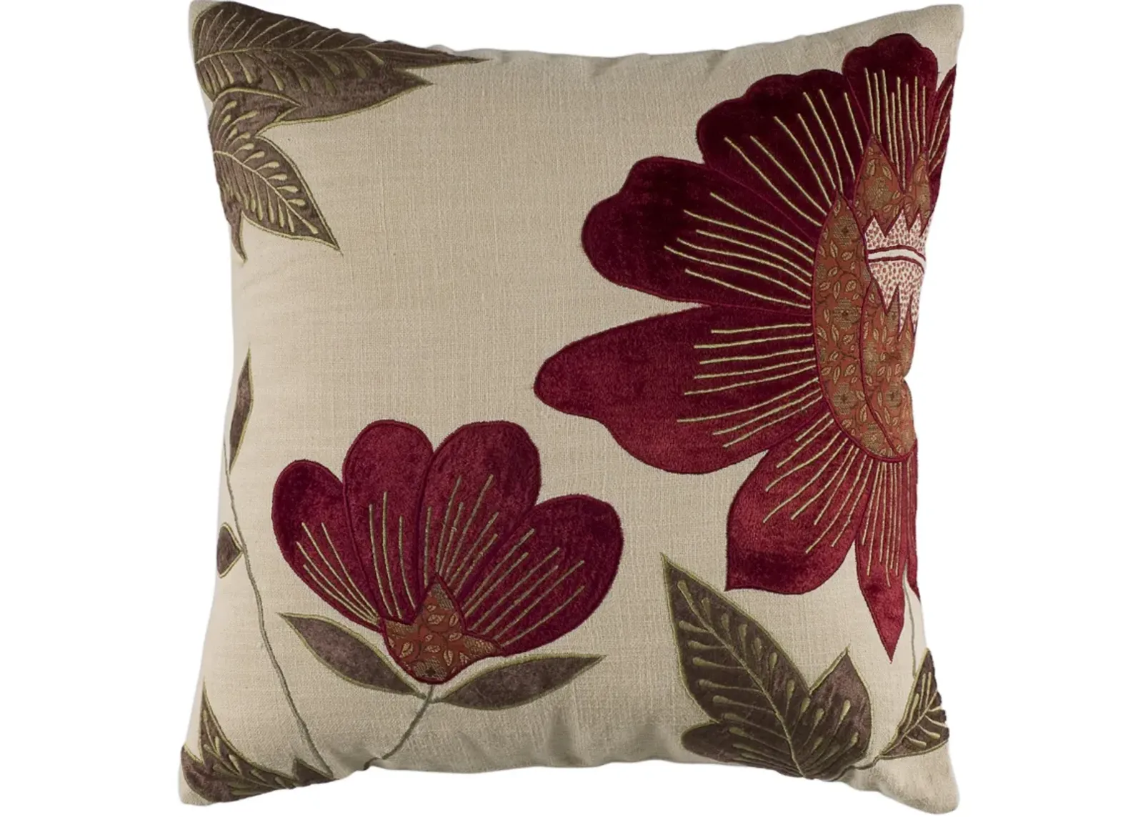 Floral Red Pillow