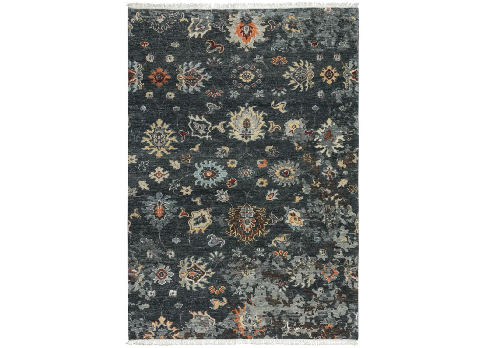 Envision Charcoal  Hand Spun Wool 6' x 9' Rectangle Rug