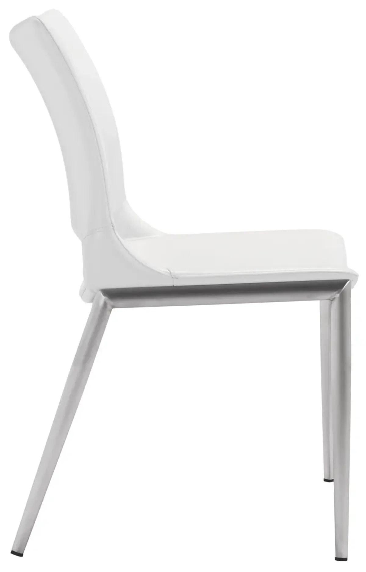 Ace Dining Chair (Set of 2) White & Silver