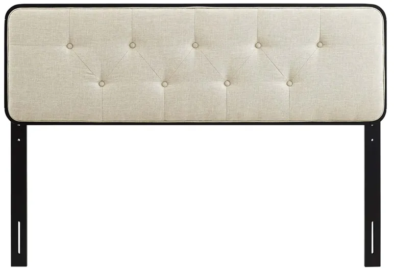 Collins Tufted Twin Fabric and Wood Headboard