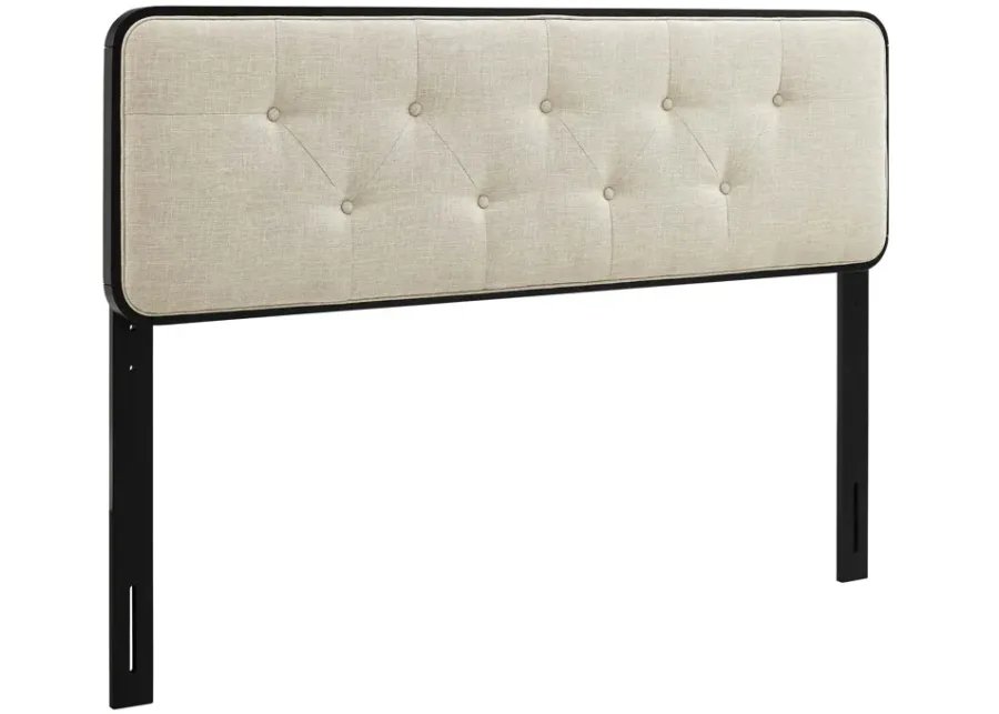 Collins Tufted Twin Fabric and Wood Headboard