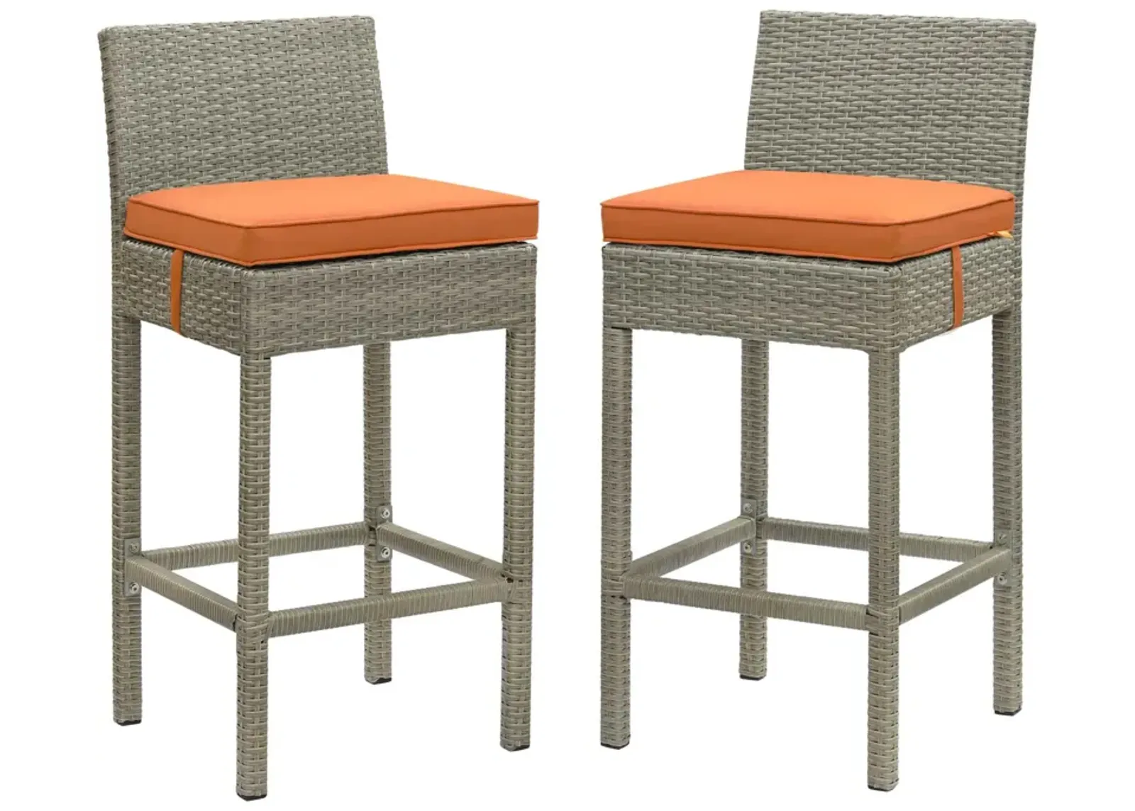 Conduit Bar Stool Outdoor Patio Wicker Rattan Set of 2