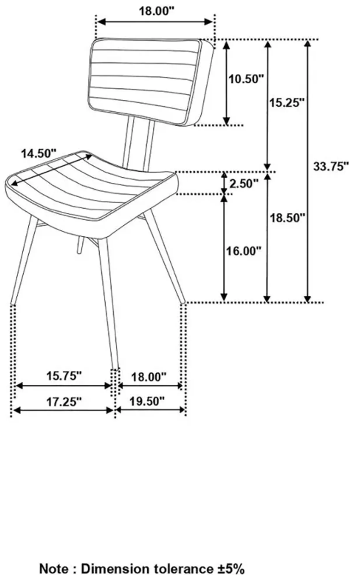 Alanya Padded Side Chairs Camel And Black (Set of 2)