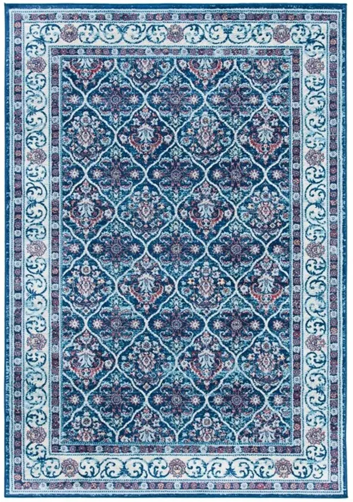 Brentwood 870 Navy / Red 8' X 10' Large Rectangle Powerloomed Rug