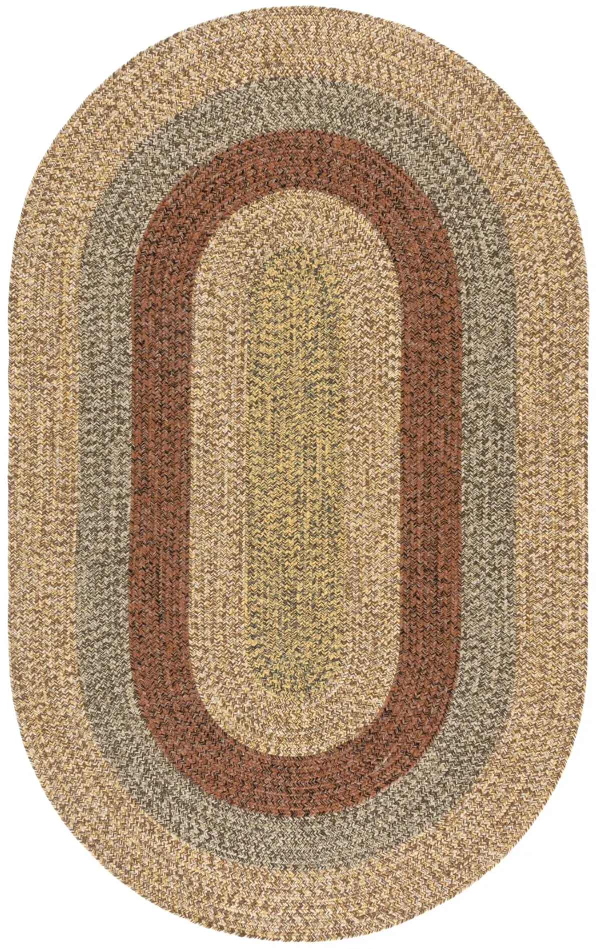 BRAIDED Hand Woven 6' x 9' Oval area rug