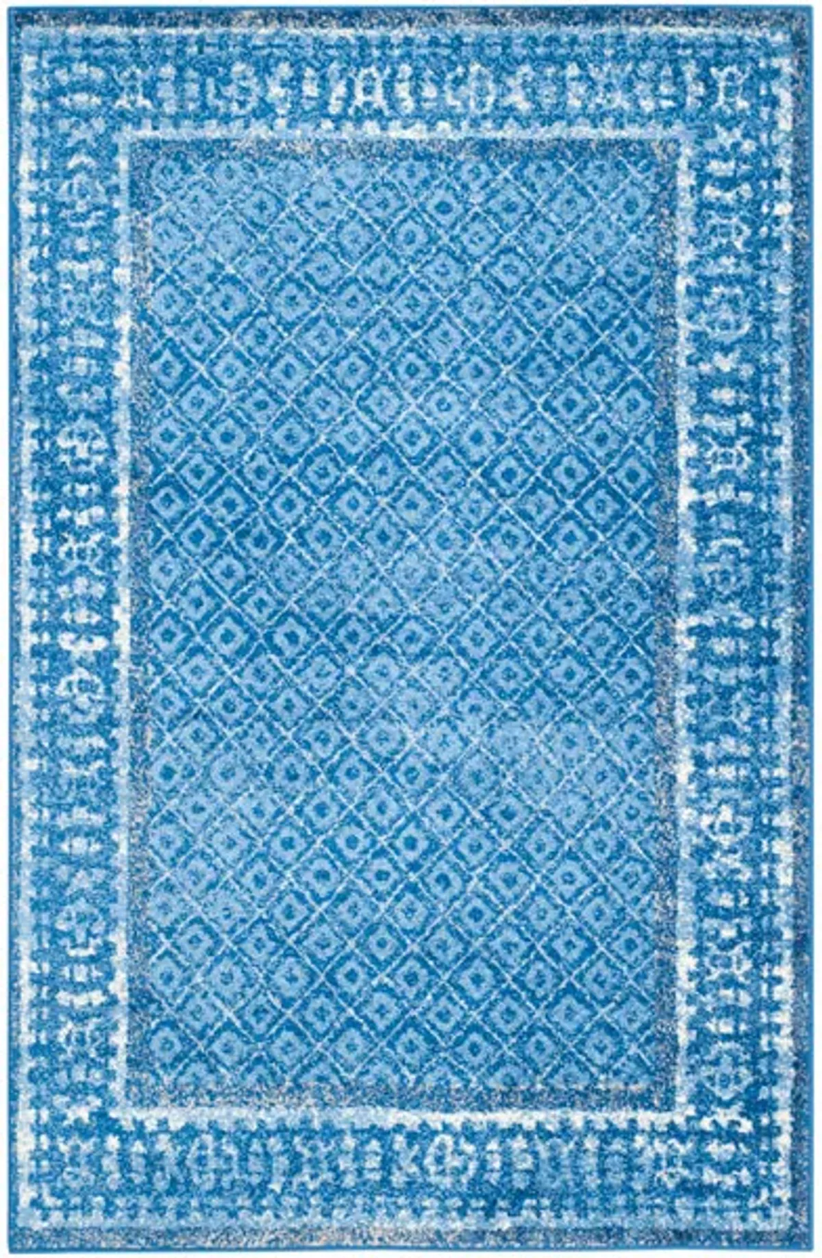 Adirondack Contemporary Light Blue / Dark Blue 2'-6" X 8' Powerloomed Rug