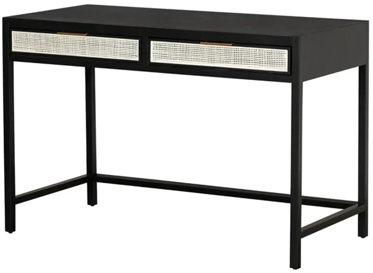 Rattan Desk - Ebony