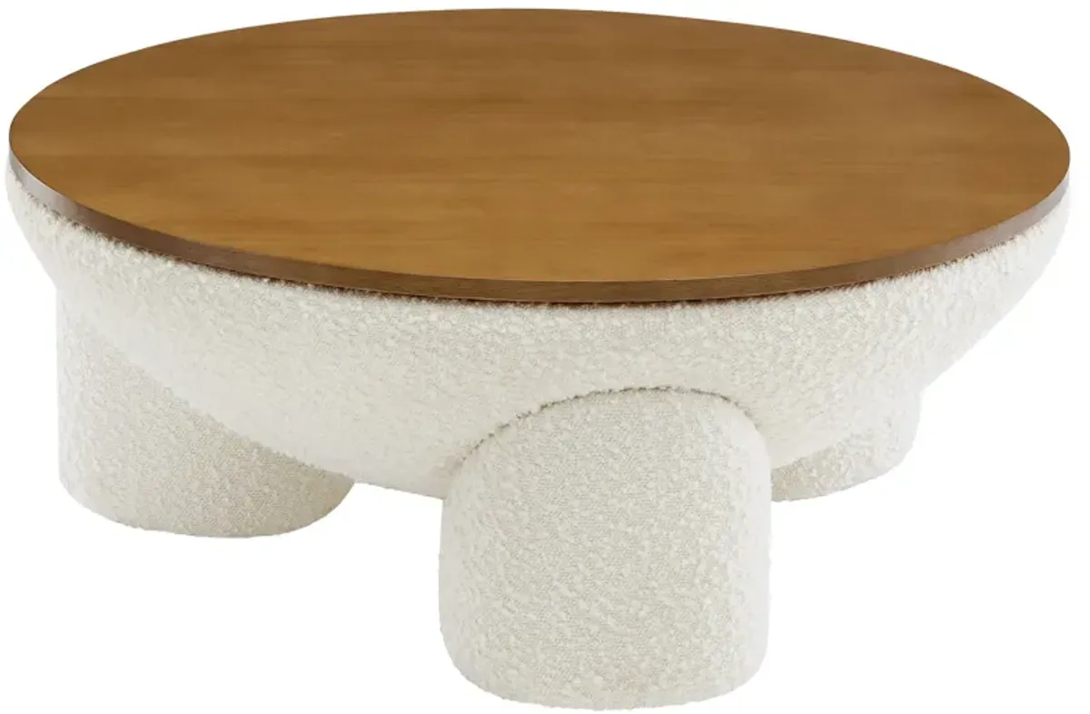 Tridome Round Boucle Upholstered Storage Coffee Table by Modway