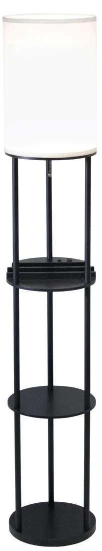 Charging Station Shelf Floor Lamp