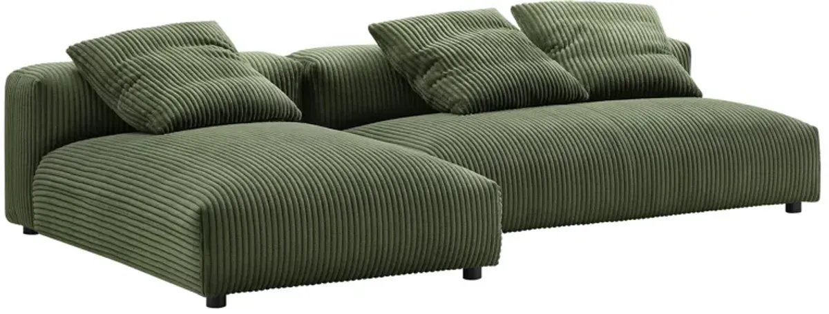 Solace 2-Piece Modular Corduroy Upholstered Sectional Sofa With Chaise by Modway