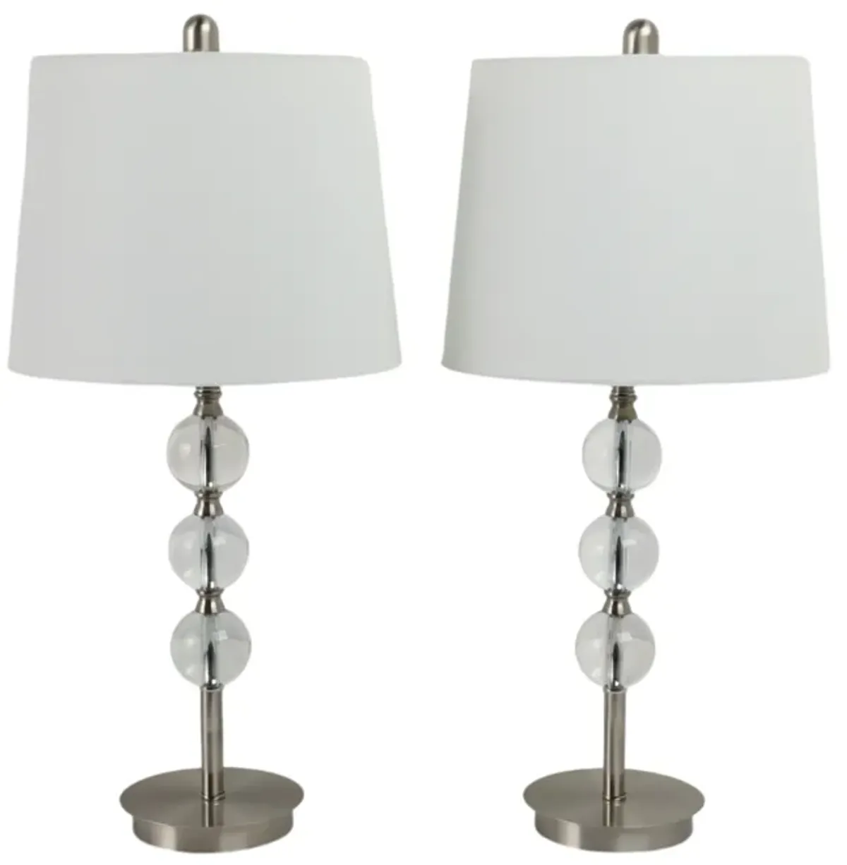 S/2, Crystal 27" Table Lamps, Silver