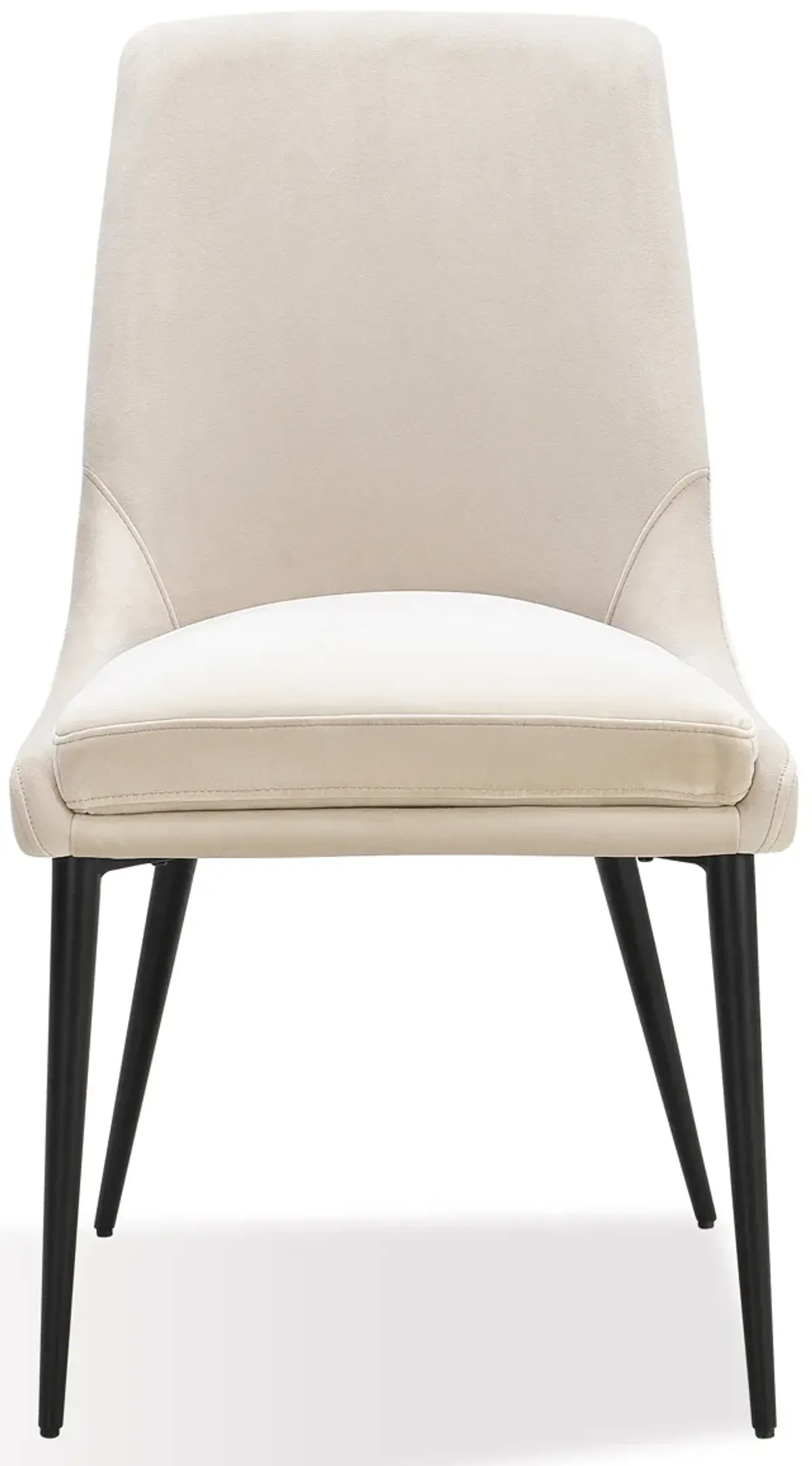 Winston Upholstered Metal Leg Dining Chair in Cream and Black - Set of 2