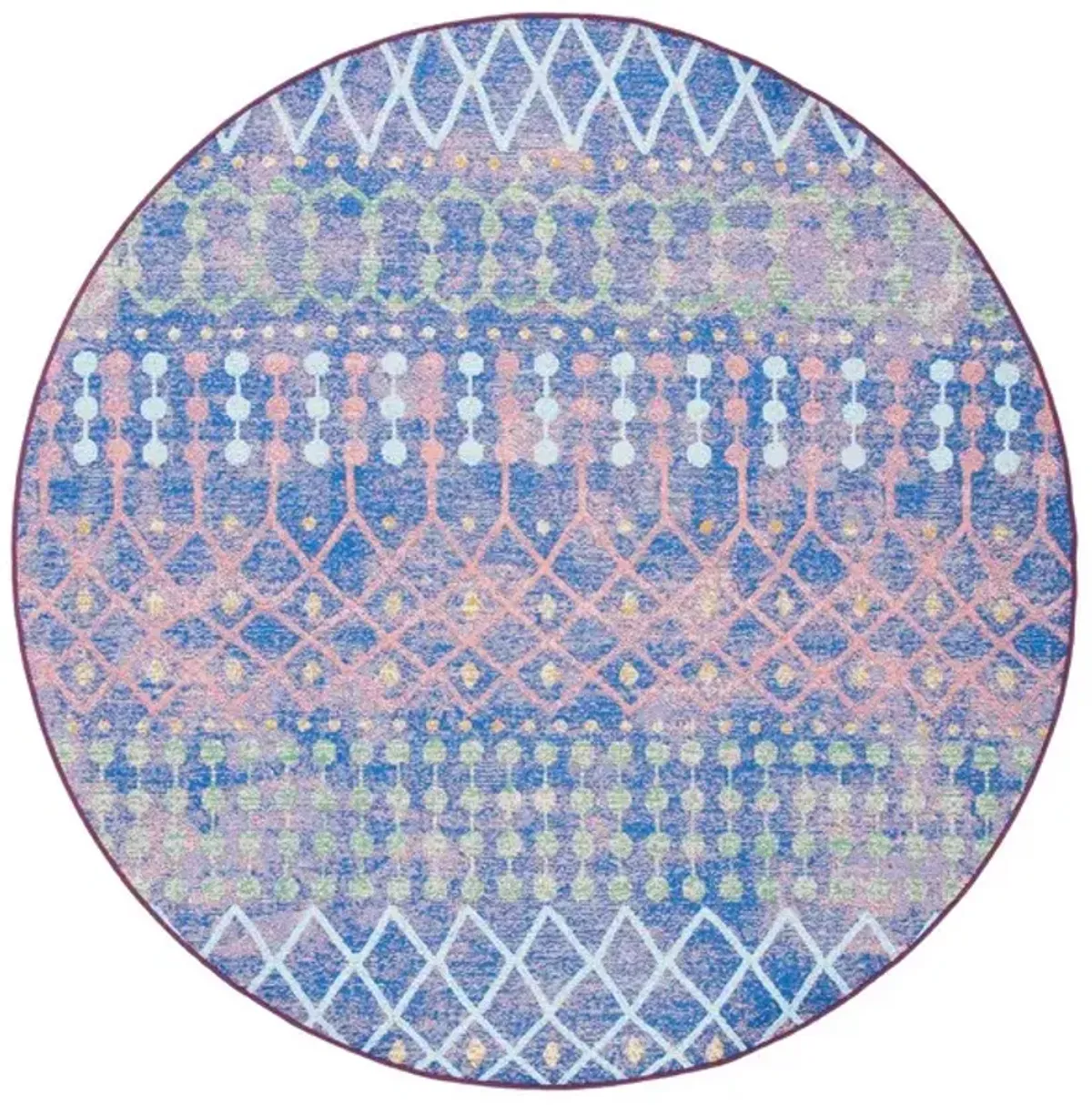 SUMMER 452 Blue  6'-7' X 6'-7' Round Round Rug